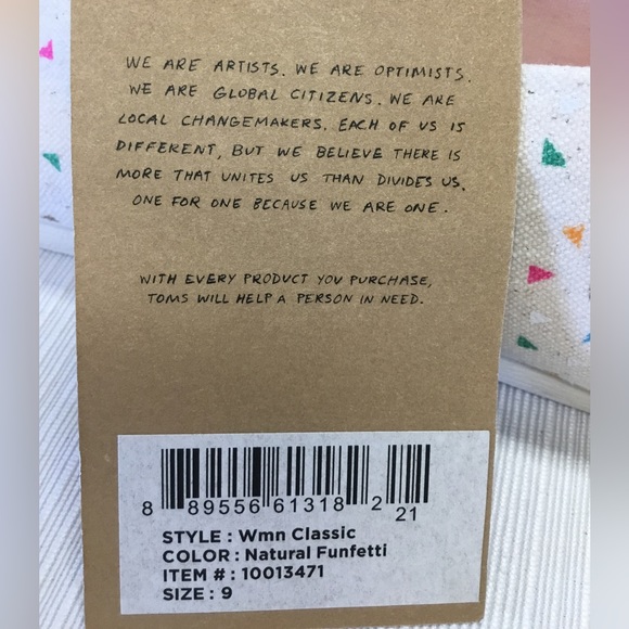 Tom’s New Light Beige Shoes With Many Tiny Colors. - Picture 8 of 9